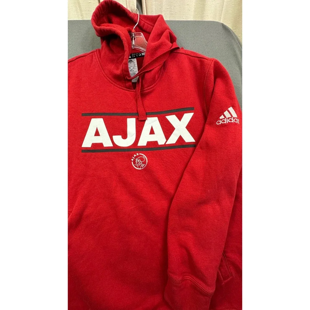 Adidas Ajax‎ Amsterdam Hoodie Men's Large Red Pullover Soccer Football S97365